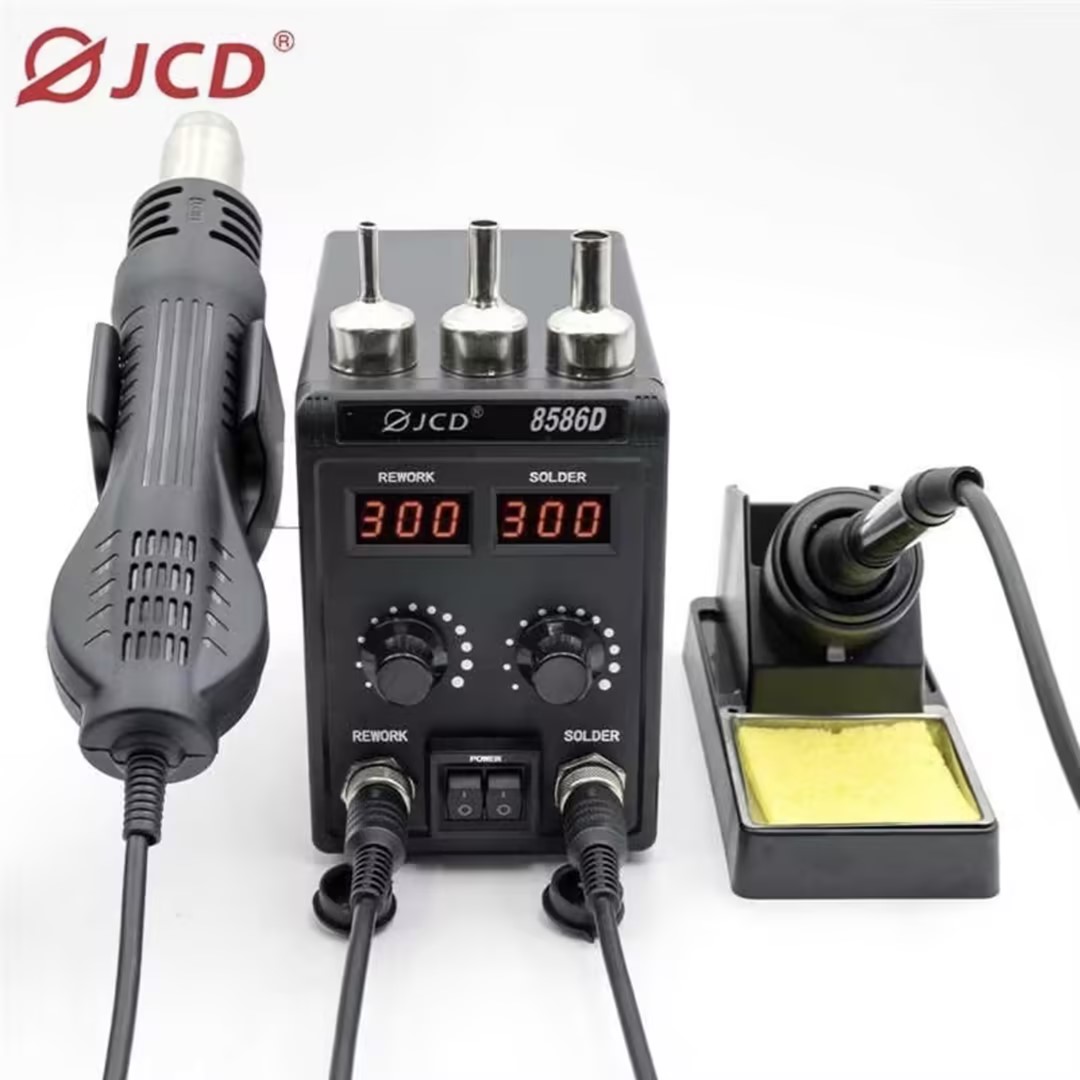 Smd Rework Station Hot Air Soldering 2 In 1 - JCD 8586D 2-in-1 สถานีบัดกรี HOT AIR