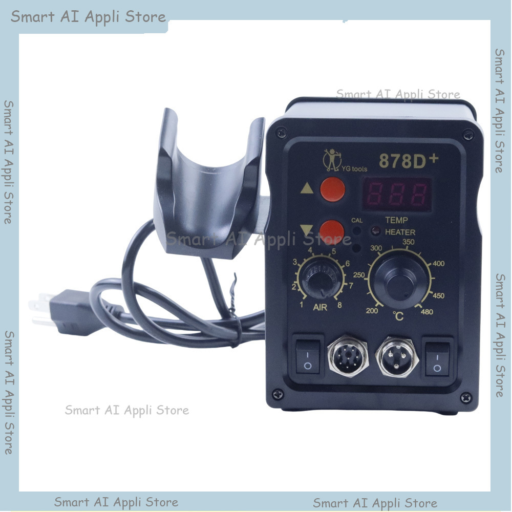 Smd Rework Station Hot Air Soldering 2 In 1 - สถานีบัดกรี 2-in-1 พร้อมหน้าจอ LCD ดิจิตอล ปืนลมร้อนซ่อมแซม
