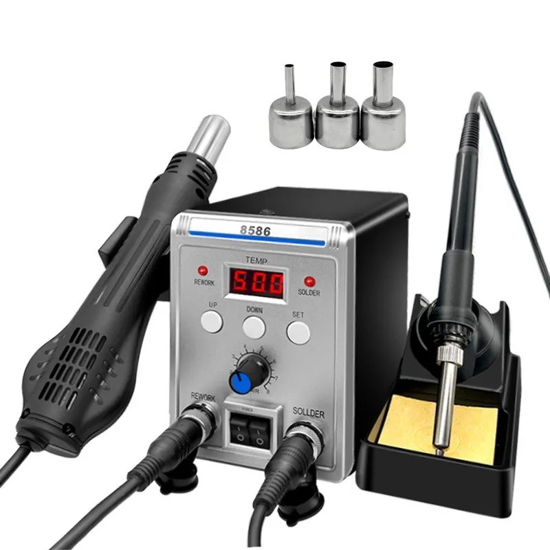 8586 สถานีบัดกรีและซ่อมแซมแบบ  - Smd Rework Station Hot Air Soldering 2 In 1 บทวิจารณ์และราคา