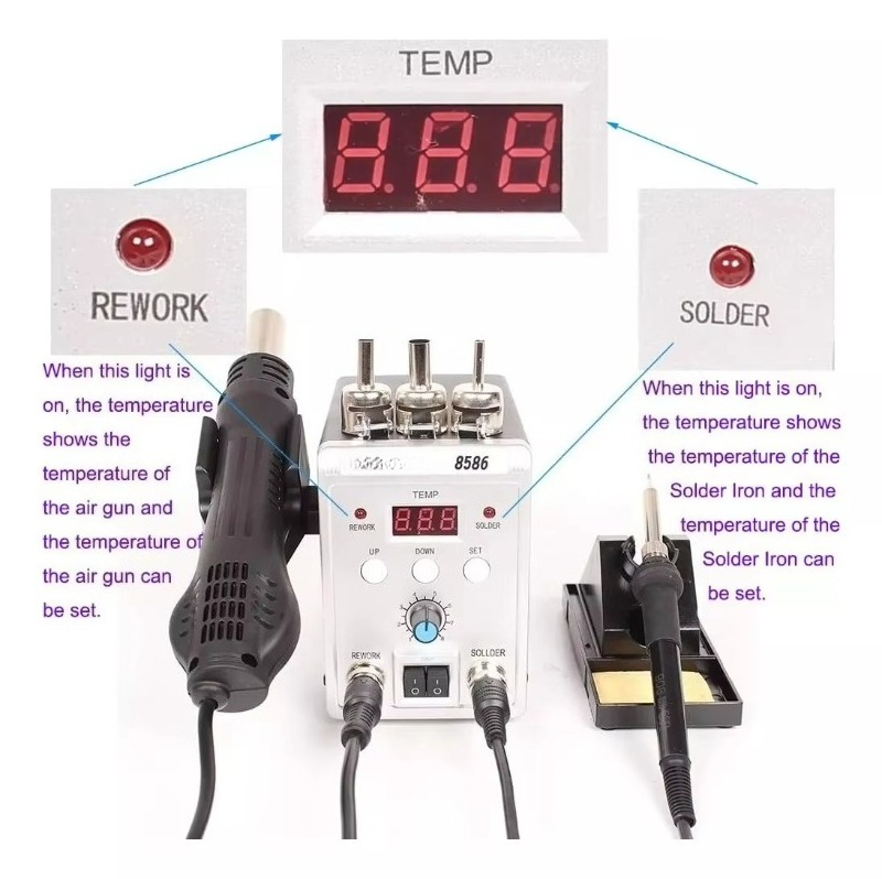 สถานีบัดกรีลมร้อน 2-in-1 รุ่น  - Smd Rework Station Hot Air Soldering 2 In 1 บทวิจารณ์และราคา